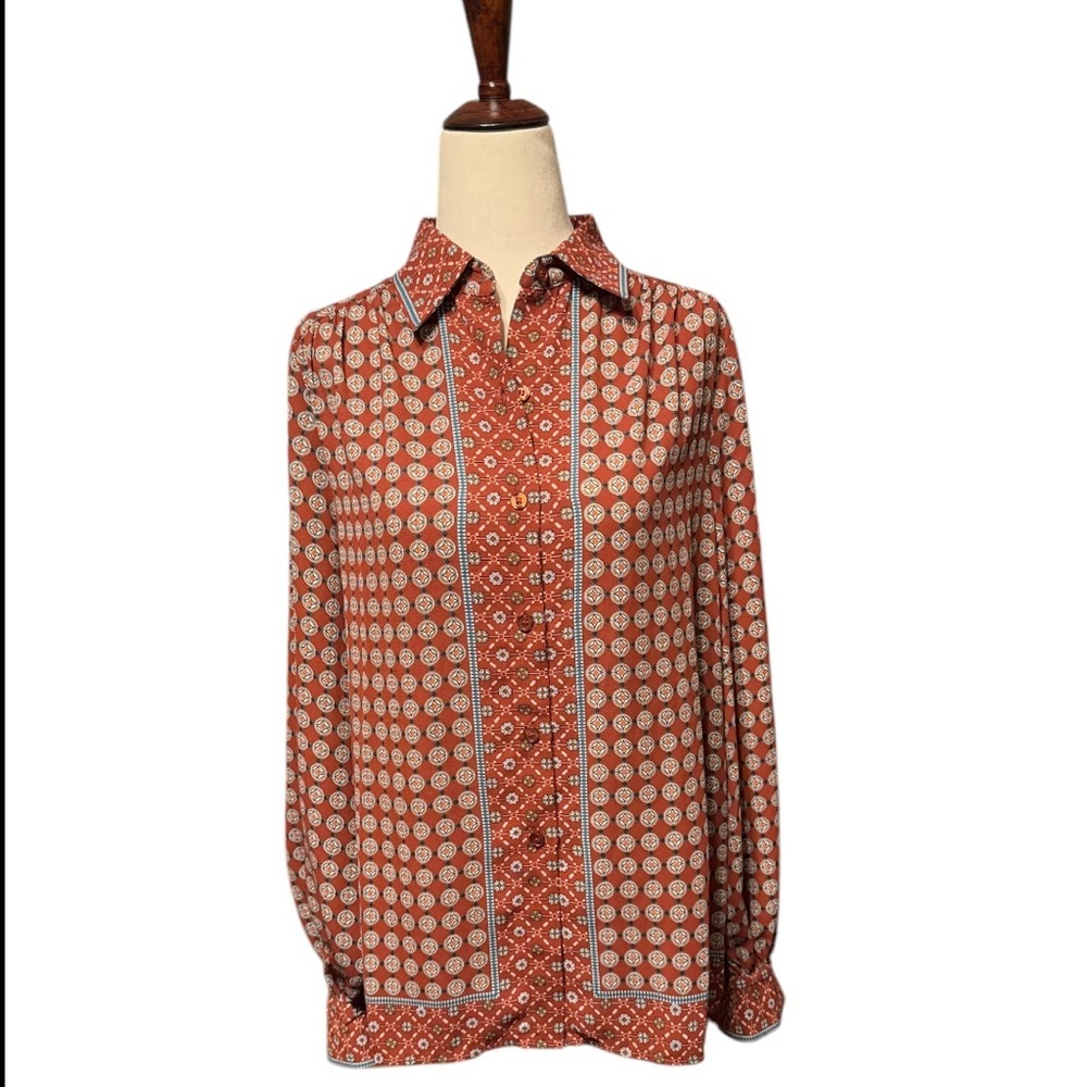 Max Studio Printed Button Down Blouse - image 3